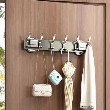 Присоска Крючок Ряд Перфорация Свободный Дверной Крючок Сильный Клей Бесследная Вешалка Сумка Для Одежды Ключей Ряд Крючков