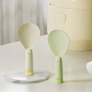 Присоска кухонная ложка для риса Bear может стоять вертикально антипригарная рисоварка высокая термостойкость стоящая домашняя зелёный