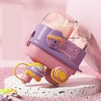 Присоска Модный дизайн пряжки Два способа пить воду Можно установить горячую воду Цветной уличный поильник Портативный Ice Mist Blue500