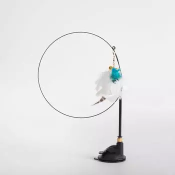 Присоска палка-дразнилка для кошек игрушка для кошек телескопический стержень сменный колокольчик из перьев длинный стержень товары для животных