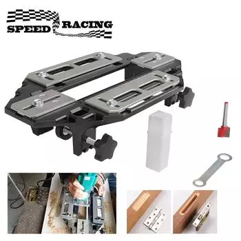 Приспособление для дверных петель Инструмент для деревообработки Локатор для прорезки пазов Направляющая для отверстий в деревянных дверных петлях Приспособление для установки дверного замка чёрный