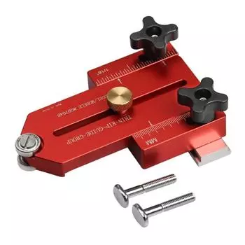 Приспособление для настольной пилы с тонкими разрезами для выполнения повторяющихся узких полос на настольных пилах работает со многими фрезерными столами