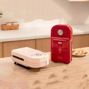 Приспособление для приготовления завтрака 1 шт. Электрическая хлебопечка Trimix Двойная вафля Маленький пресс Тостер Тосты Кухонная техника розовый
