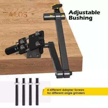 Приспособление для заточки лезвий газонокосилки Простая установка Точилка для газонокосилки с 4 адаптерами Регулируемая заточная рама для прямых лезвий Стандартные лезвия чёрный