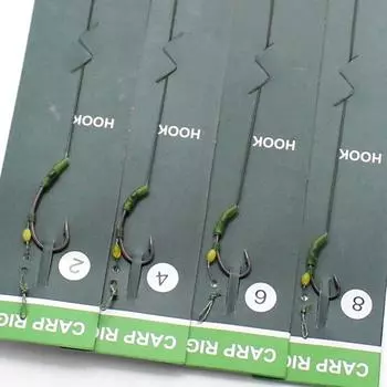 Приспособления для ловли карпа, готовые крючки, бойлы, привязанный крючок, размер 2 #4 #6 #8, рыболовные снасти, аксессуары, аксессуары Pesca