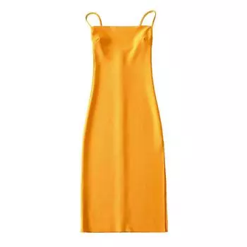 Приталенное платье с открытыми плечами и разрезом - Европейская и американская сексуальная летняя мода Small