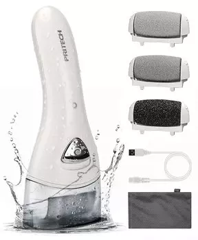 PRITECH Электрическое устройство для удаления омертвевшей кожи 3 типа USB светодиодной подсветки Сильный пилинг омертвевшей кожи на пятках [2 скорости, ролики] Перезаряжаемый,