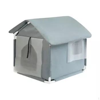 Приют для диких кошек для использования на открытом воздухе, утепленный и складной домик зимой зелёный
