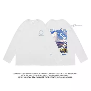 Privathinker Oil Painting Men T-shirts Fashion Autumn New Long Sleeve Clothing Hip Hop Streetwear Male Top Casual Cotton Tees S