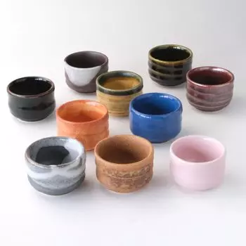 Приверженность подлинным чашкам для сакэ, набор из 10 шт., керамика Мино (Сделано в Японии)