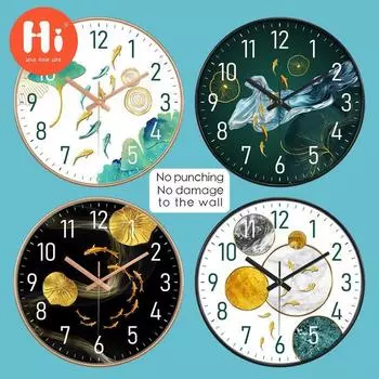 Привет 10-дюймовые настенные часы пластиковые часы домашний декор гостиная спальня бесшумные настенные часы современный художественный дизайн