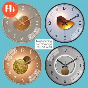 Привет 12-дюймовые настенные часы пластиковые часы домашний декор гостиная спальня бесшумные настенные часы современный художественный дизайн