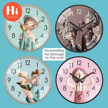 Привет 12-дюймовые настенные часы пластиковые часы домашний декор гостиная спальня бесшумные настенные часы современный художественный дизайн
