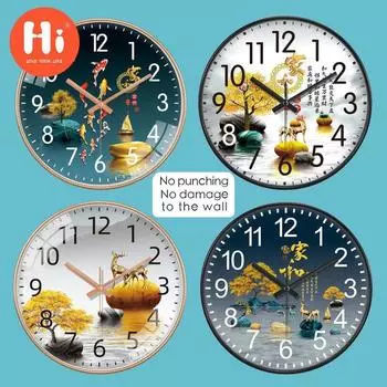 Привет 12-дюймовые настенные часы пластиковые часы домашний декор гостиная спальня бесшумные настенные часы современный художественный дизайн