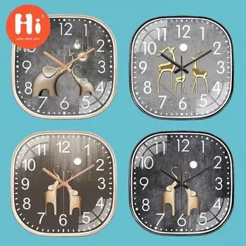 Привет 12-дюймовые настенные часы пластиковые часы домашний декор гостиная спальня бесшумные настенные часы современный художественный дизайн 6