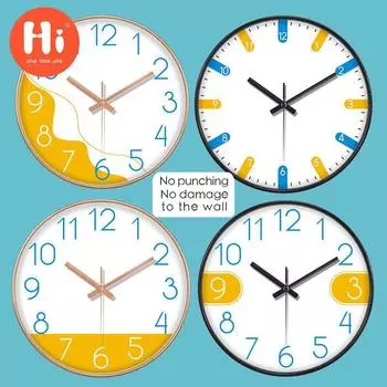 Привет 12-дюймовые настенные часы пластиковые часы домашний декор гостиная спальня бесшумные настенные часы современный художественный дизайн