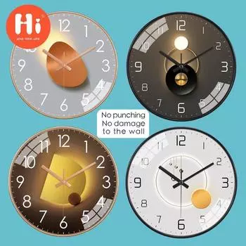 Привет 12-дюймовые настенные часы пластиковые часы домашний декор гостиная спальня бесшумные настенные часы современный художественный дизайн