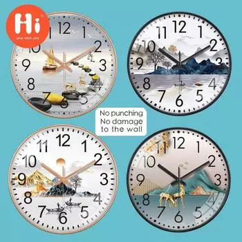 Привет 12-дюймовые настенные часы пластиковые часы домашний декор гостиная спальня бесшумные настенные часы современный художественный дизайн
