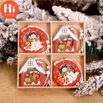 Привет, 12 шт., рождественские снежинки, деревянные подвески, украшения для рождественской елки, домашний подвесной декор, рождественские украшения для дома, Новый год, привет