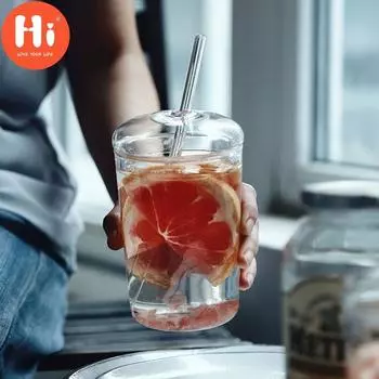 Привет, 1/3 шт., скандинавская прозрачная стеклянная кофейная кружка, термостойкая чашка для чая, молока, воды с крышкой и соломинкой, 500 мл