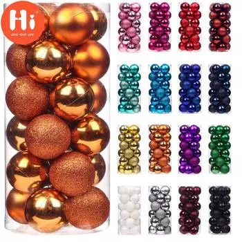 Привет, 1 коробка, 24/36 шт., рождественский шар, украшение для рождественской елки, домашний рождественский подвесной кулон, украшение для новогодней вечеринки, подарок Navidad 2023Hi 24pcs/3cm королевский синий