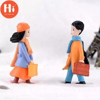 Привет, 1 пара мини-фигурок, пара, аксессуары для украшения дома, садовый орнамент для влюбленных, декор Hi