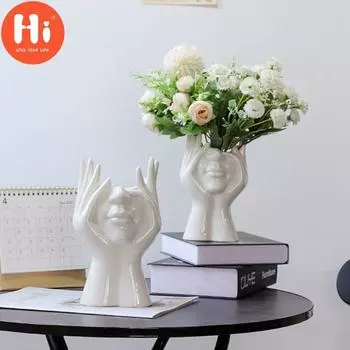 Привет, 1 шт., керамическая ваза для боди-арта, керамическая ваза для лица, креативная посуда для цветов, домашний декор, украшения для гостиной S