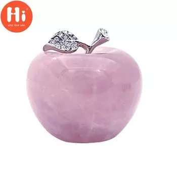 Привет, 1 шт., натуральный розовый кварц, розовое яблоко, можно использовать для парных украшений, украшение для дома, украшение для кабинета, подарок «сделай сам» Hi