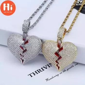 Привет, 1 шт., роскошная женская мужская блестящая серебряная цепочка со льдом, золотое ожерелье с кубическим цирконием золотой