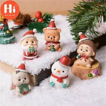 Привет, 1 шт., рождественский декор, подарочное украшение, украшение в виде животного из смолы, Санта-Клаус, Новый год, HomeHi