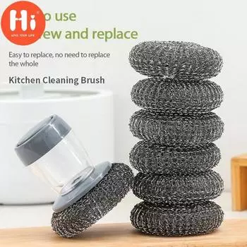 Привет, 1 шт. щетка для чистки кухни 2 в 1, щетка для чистки ручки со съемной щеткой для мытья посуды, автоматически добавляющая жидкость, щетка для мытья посуды PET Style