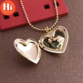 Привет 1 шт. в форме сердца друг фоторамка медальон кулон для ожерелья ювелирные изделия пара подарок на день Святого Валентина романтический серебряный