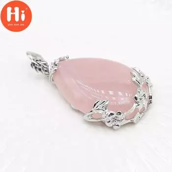 Привет, 1 шт. в партии, подвеска из натурального камня, каплевидный кристалл, кварц, аметист, малахит, агат, подвески для изготовления ювелирных изделий, аксессуары для ожерелья «сделай сам», 27 38 мм 1Pcs/Amethyst