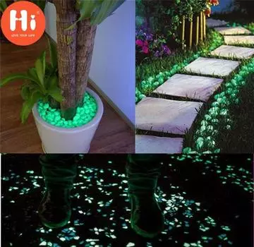 Привет 20/40/100 шт. светящиеся камешки, камни для дома, аквариума, уличный декор, садовые камни, светящиеся, светящиеся, Hi 100pcs