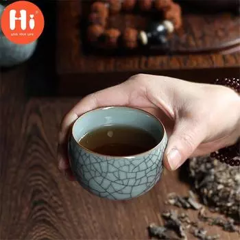 Привет, 2 шт./компл., маленькая чайная кружка, цвет морской волны, фарфоровые офисные чайные чашки, керамическая чашка для чая, чашка с хрустящей глазурью, 90 мл