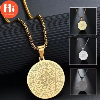Привет 3 цвета классические винтажные тотемные печати из нержавеющей стали семи архангелов подвески ожерелья серебряный