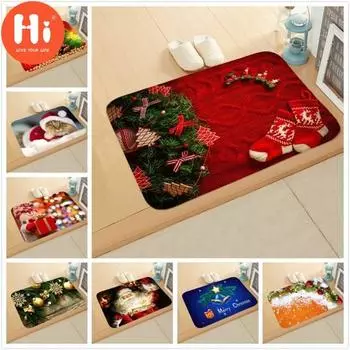 Привет 40x60 см Рождественский коврик для кухни Кухонный коврик Санта-Клаус Нескользящий коврик Рождественское украшение для дома С Новым годом Рождественские украшения Подарки 40cmx60cm