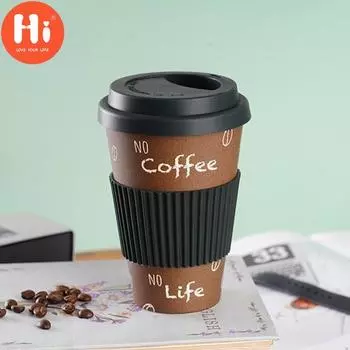 Привет, 470 мл, кофейная кружка, наклейка, дизайн, изоляция, бамбуковое волокно, разлагаемая чашка для воды для путешествий