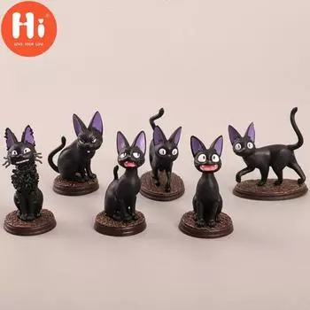 Привет 6 шт. украшения для кошек с высокой имитацией домашнего декора ПВХ черный кот DIY украшения для сада Hi 6pcs