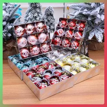 Привет, 9 шт., расписные рождественские шары, реквизит для рождественской елки, канун Нового года, подвесные украшения для вечеринки, Привет