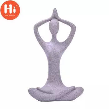 Привет Абстрактная Фигурка Йоги Домашняя Студия Леди Смола Миниатюрная Статуя Декор Орнамент Для Дома Сад СпальняHi B белый