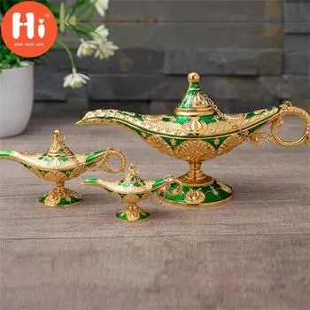 Привет Аладдин Волшебная лампа креативные ретро домашние поделки металлические украшения подарки на день рождения украшение дома Small красный