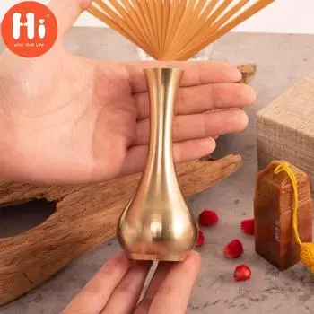 Привет элегантная латунная ваза мини-настольная декоративная ваза антикварная посуда для цветов украшение дома орнамент 1pcs