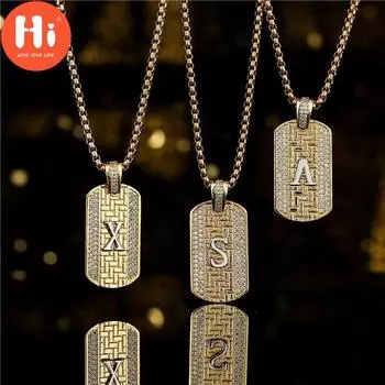 Привет алфавит кулон ожерелье для женщин мужчин 26 начальная буква ожерелье хип-хоп золотая цепочка ювелирные изделия A золотой
