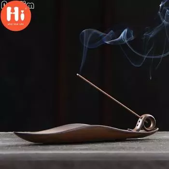 Привет Будда палочка держатель для благовоний винтажная керамическая курильница горелка китайский лист лодка держатель для благовоний Hi белый