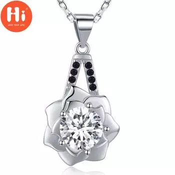 Привет Цветочные Подвески Ожерелья Ювелирные Изделия Черный Белый Камень Ювелирные Изделия Для Женщин