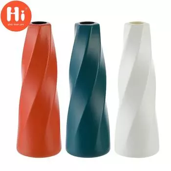 Привет цветочные вазы-небьющиеся вазы для цветов, похожие на керамическую вазу | прочный современный лаконичный декор C белый
