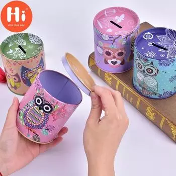 Привет детские подарки детский подарок копилка милая сова копилка жестяная копилка розовый