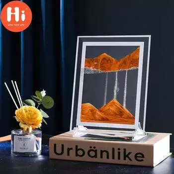 Привет движущийся песок художественная картина украшение для гостиной 3d трехмерная картина «песочные часы» домашний офис чёрный