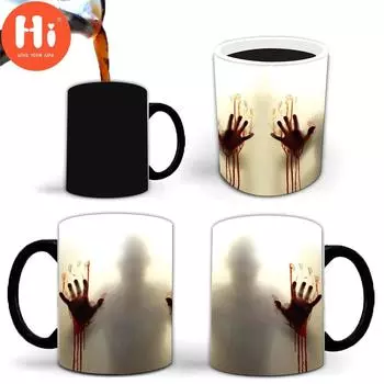 Привет Хэллоуин украшения термочувствительная новинка креативная кофейная кружка чайная чашка посуда для напитков бутылка молока 320ml